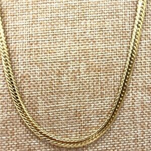 VINTAGE Herringbone Golden Chain Necklace - American Showcase 16” 70’s vibe
